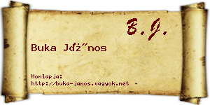 Buka János névjegykártya